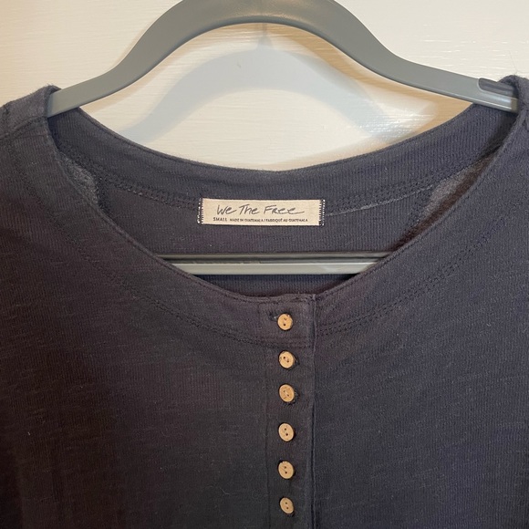 WE THE FREE charcoal long sleeve henley top - Picture 3 of 5